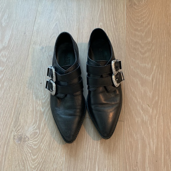 Leather Western Style Shoes - Picture 2 of 5